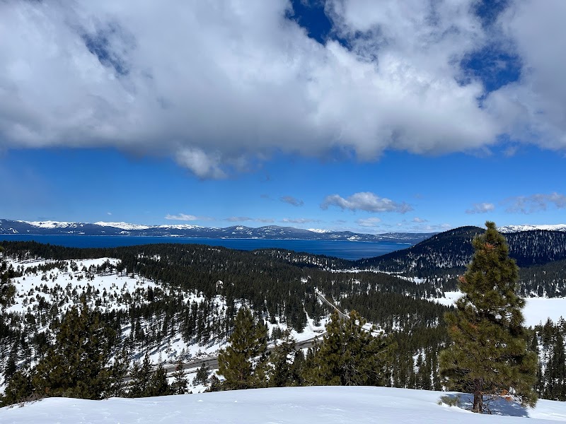 Snowmobiling with Zephyr Cove Resort in Lake Tahoe surrounding landscape