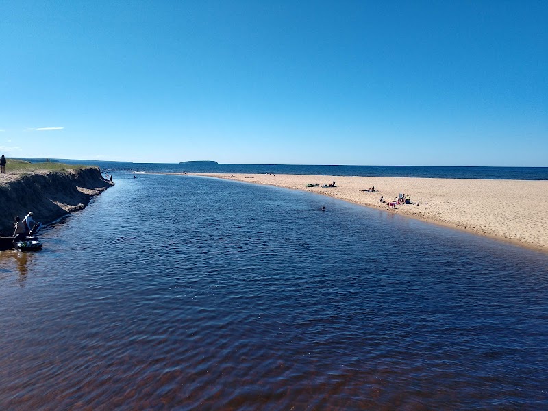 Scenic Shoreline and River Confluence at AuTrain Beach - AuTrain beach